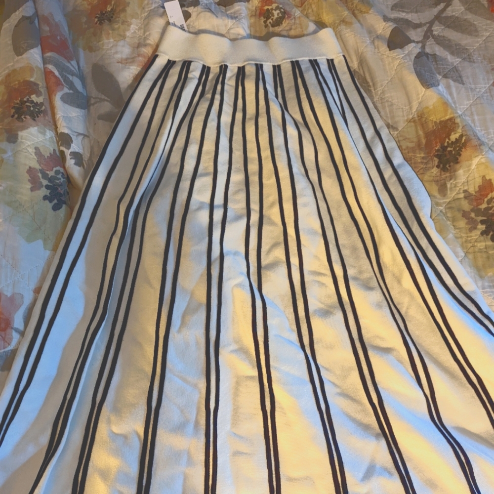 NWT JCrew pleated striped skirt